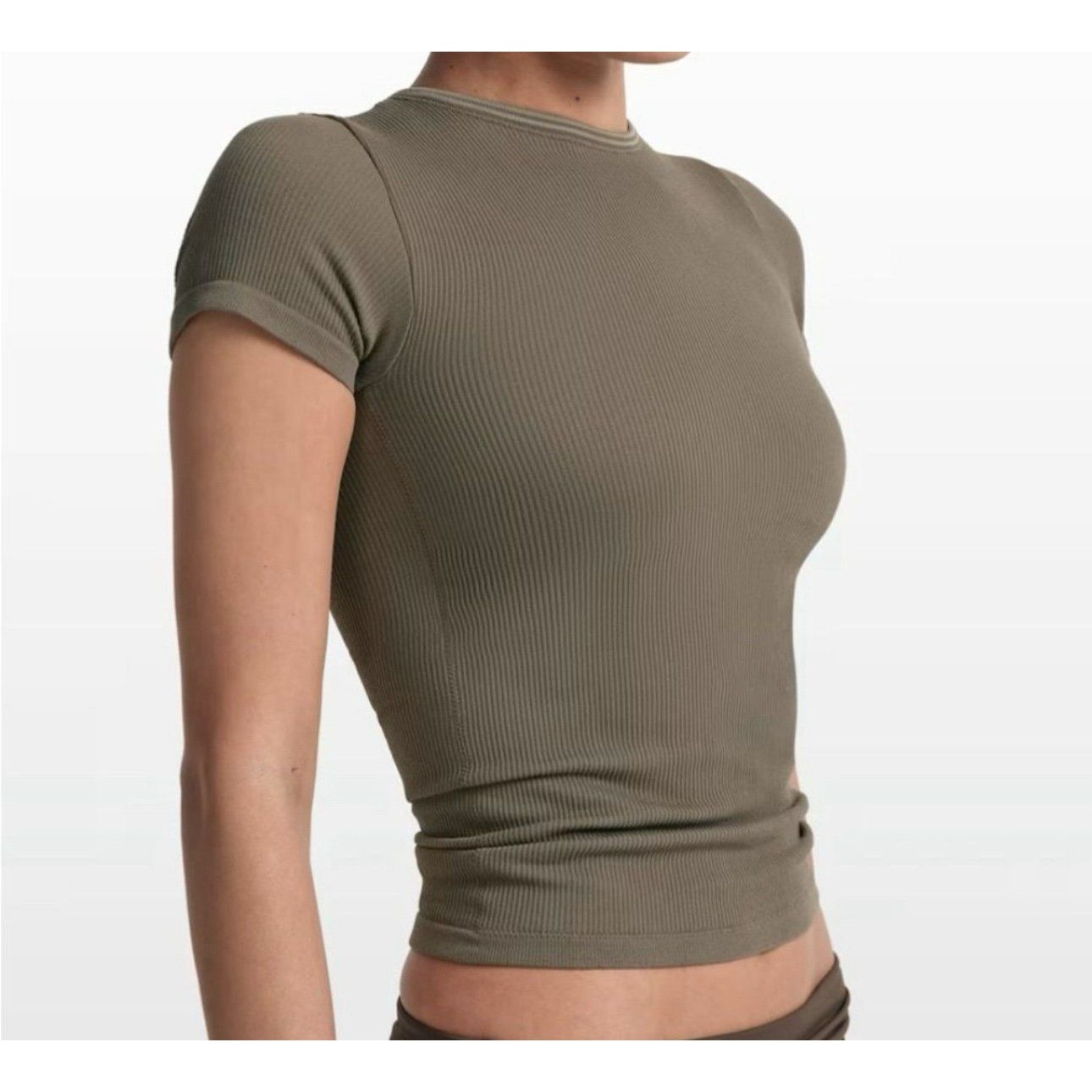 Skims Nike Nikeskims Ribbed Seamless Top Dusty Oakmoss/Dune